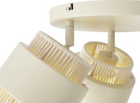 Faretto da soffitto moderno beige con oro 3 luci orientabile e inclinabile - Kora