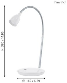 Eglo 93078 - Lampada LED da tavolo DURENGO 1xLED/3W/230V
