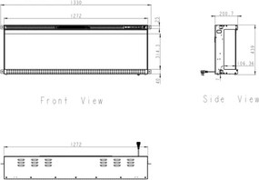 Camino elettrico da parete ad incasso 3 Lati BOSTON130 L127 x P20 x H44 cm