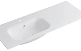 Lavabo a incasso rettangolare vasca a sinistra L 120.5 x H 15 x P 46 cm in resina bianco lucido