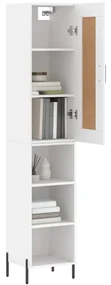 Credenza bianca 34,5x34x180 cm in legno multistrato