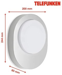 Telefunken 312004TF - Applique a LED da esterno LED/8W/230V IP44 argento