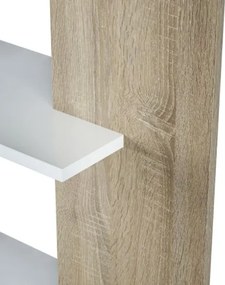 Libreria legno moderna 5 ripiani altezza 180 cm bianco e rovere Alida