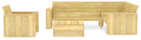 Set divani da giardino 3 pz in legno di pino impregnato