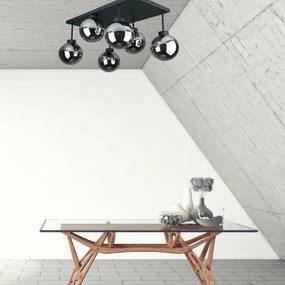 Lampadario a plafone DEA 6xE14/60W/230V nero/fumé nero