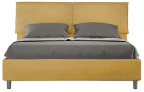 Letto contenitore da 160x190 in microfibra ocra Mados