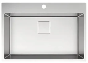 Lavello sopratop 1 vasca DELINIA Michigan L L 51.5 x L 75 cm argento