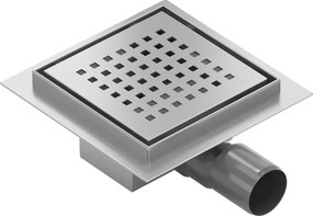 Mexen Flat-Q M08 scarico a pavimento quadrato 15 x 15 cm, inox - 1010515