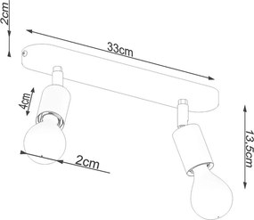 Plafoniera nera in metallo ø 6 cm Brando – Sollux