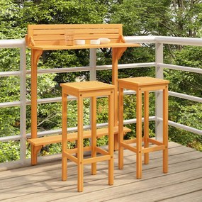 Set Da Bar Da Balcone 3 Pz İn Massello Acacia /