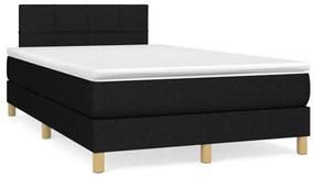 Letto a molle con materasso e led nero 120x190 cm in tessuto