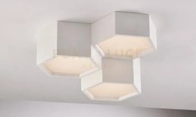 Plafoniera led vortex bianca 36w 3930lm cct 35x35x15cm in gesso ver...