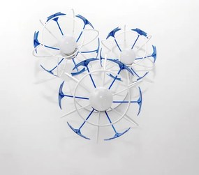 Lampadario a sospensione per bambini STARS 3xE27/15W/230V blu/bianco