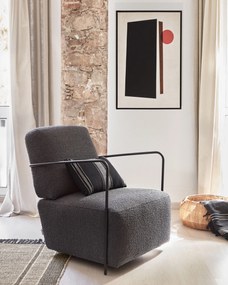 Kave Home - Fodera cuscino Adalgisa in cotone a righe bianche e nere 30 x 50 cm