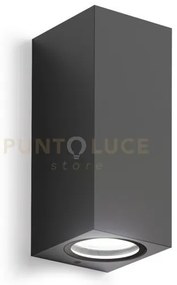 Ges914- applique grigio antracite 2 luci attacco gu10 ip44 6,8x16cm...