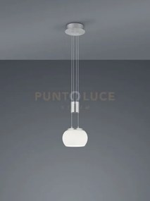 Sospensione madison led metallo acciaio e vetro sfera bianco 34201...