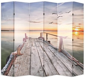 Paravento Pieghevole 228x170 Cm Stampa Lago /