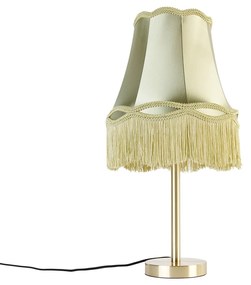 Lampada da tavolo classica ottone con paralume granny verde 30 cm - Simplo