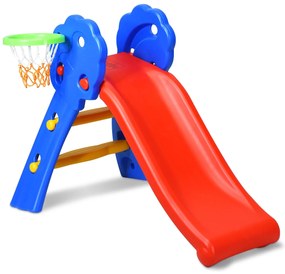 Costway Scivolo con cerchio di pallacanestro per bambini 3-8 anni Capacità di Carico 50kg