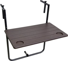 Tavolino da balcone pieghevole sospeso 60x60 cm Tabora - Garden Pleasure