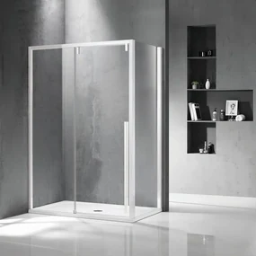 Kamalu - Box doccia 80x150 telaio bianco vetro 8mm | KSA5000B