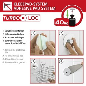 Set di accessori da bagno autoportanti in acciaio inox grigio Turbo-Loc - Wenko
