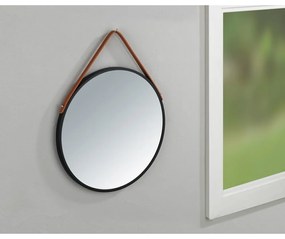 Specchio sospeso nero , ø 40 cm Borrone - Wenko