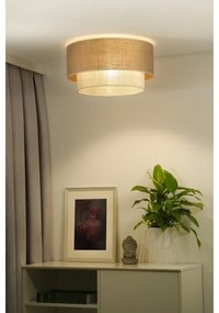 Duolla - Plafoniera YUTE BOHO 3xE27/15W/230V diametro 60 cm marrone/color crema