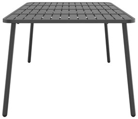 Tavolo da giardino antracite 200x100x71 cm acciaio