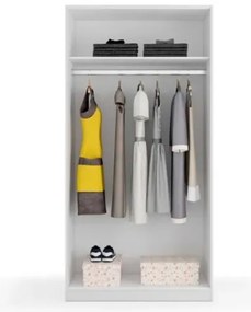 Armadio Guardaroba 2 Ante Scorrevoli 100x50x200 Bianco Opaco Max