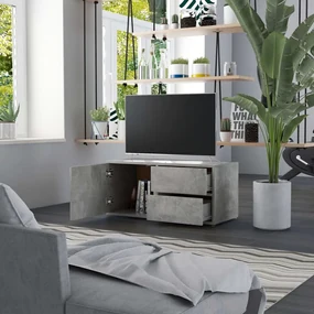 Mobile porta tv grigio cemento 80x34x36 cm in truciolato