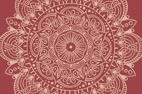 Carta da parati – Mandala su sfondo bordeaux
