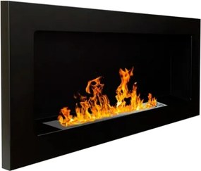 Camino a bioetanolo da parete o incasso Lucca Nero L 90 x P 12 x H 40