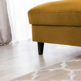 Divano angolare giallo allungabile/con contenitore (con penisola a sinistra/con chaise lounge) e rivestimento in velluto Foble – ELTAP
