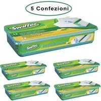 Swiffer wet panni umidi lavapavimenti per scopa al limone 5 confezioni da 12 panni