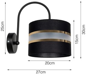 Applique CORAL 1xE27 / 60W / 230V nero