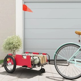 Rimorchio Da Bici Rosso Oxford E Ferro /