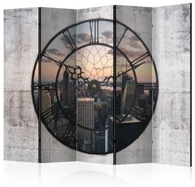 Paravento design Fuso orario di NYC II (5 parti) - vista urbana e grattacieli