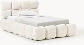 Letto singolo imbottito in teddy bouclé Tayla