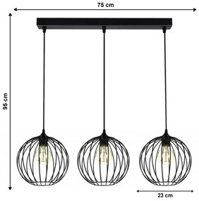 Lampadario a sospensione con filo MATT 3xE27/60W/230V