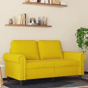 Divano A 2 Posti Giallo 120 Cm İn Velluto /