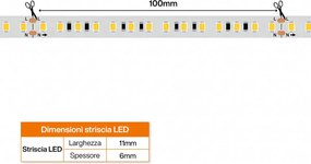Striscia LED 220V 16W/m IP66 Dimmerabile Professional - Taglio 10cm – 50m