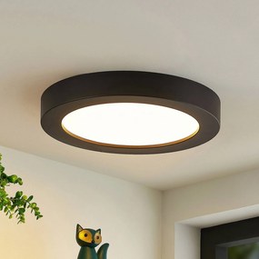 Prios Plafoniera LED Edwina, nero, 23 cm, CCT, IP44