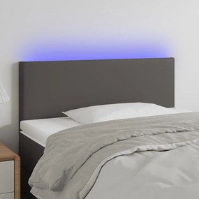 Testiera Grigio A Led 100x5x78/88 Cm İn Similpelle /