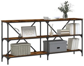 Tavolo consolle rovere fumo 160x30x75cm legno multistrato ferro