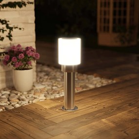 Paletto da Giardino 40cm di Design in acciaio INOX IK06 IP54 base E27