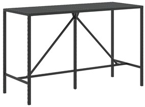 Set Bar da Giardino 11 pz con Cuscini in Polyrattan Nero