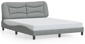Giroletto Senza Materasso Grigio Chiaro 160x200 Cm Tessuto /