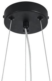 Lampada a sospensione bohémien nera con fiori colorati blu e bianco - Flower Power