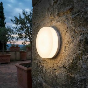 Applique Rotonda per esterni 2xE27 a Luce Diffusa IP65 Bianca